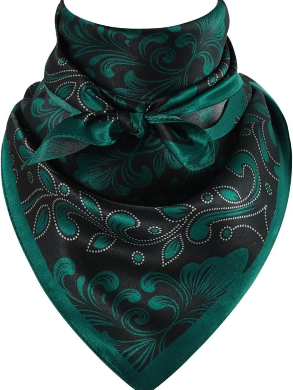 100% Silk Wild Rag 27" Print Cowboy Neckerchief Scarf | Mulberry Bandana